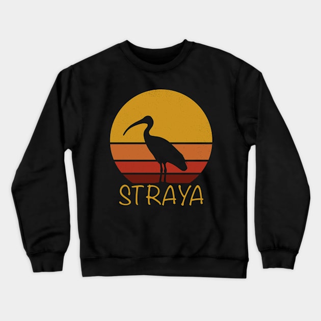 Straya Retro Vintage Sunset Bin Chicken Crewneck Sweatshirt by BinChickenBaby